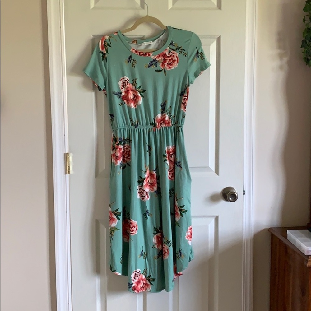 Reb & J Mint Floral Dress